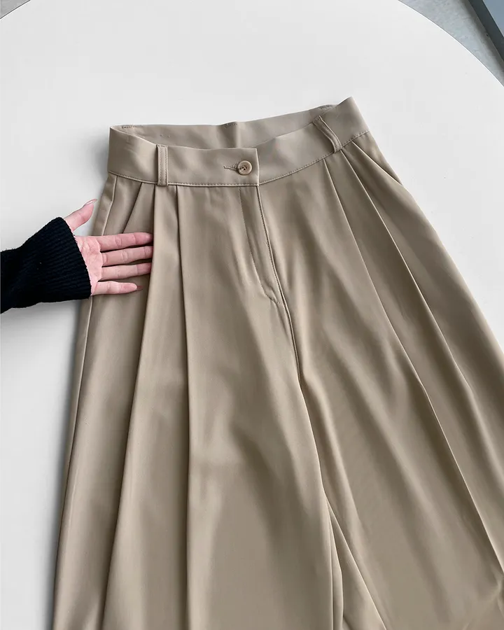 [4계절템/숏,롱/~2XL] 올리브유 메가 통 와이드 더블 핀턱 사계절 슬랙스 상세 이미지 92