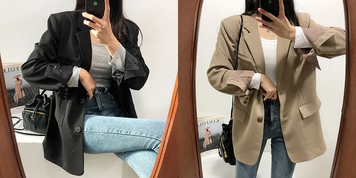 (핏강추/모델소장) 데일리 루즈핏 블레이저 자켓(4color) 상세 이미지 1