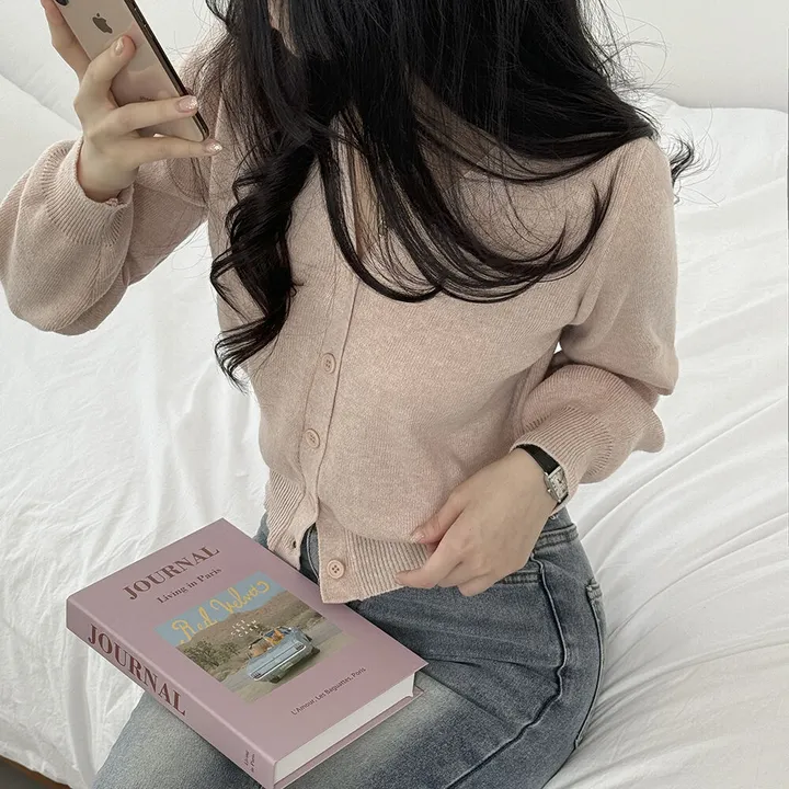 [팔뚝살커버!] 허리잘록~ 포근 브이넥 데일리 브이넥 아방핏 니트가디건 상세 이미지 9