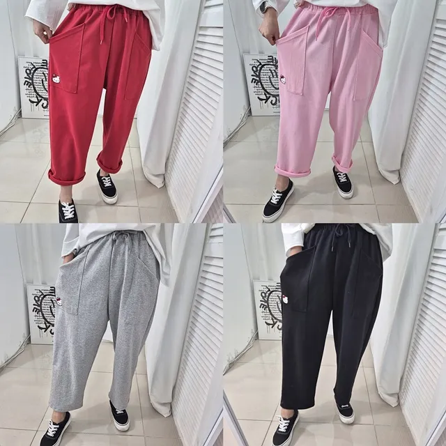 [~99SIZE]캐릭 자수 밴딩배기팬츠 상세 이미지 2