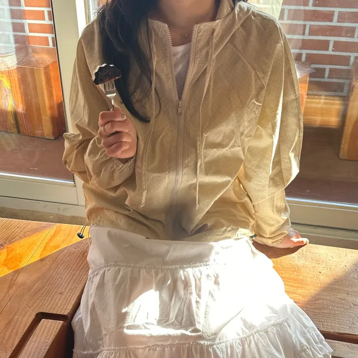 [🖤BEST] 잔도트 땡땡이 바람막이 후드집업 봄점퍼 윈드브레이커 (2C) 상세 이미지 9