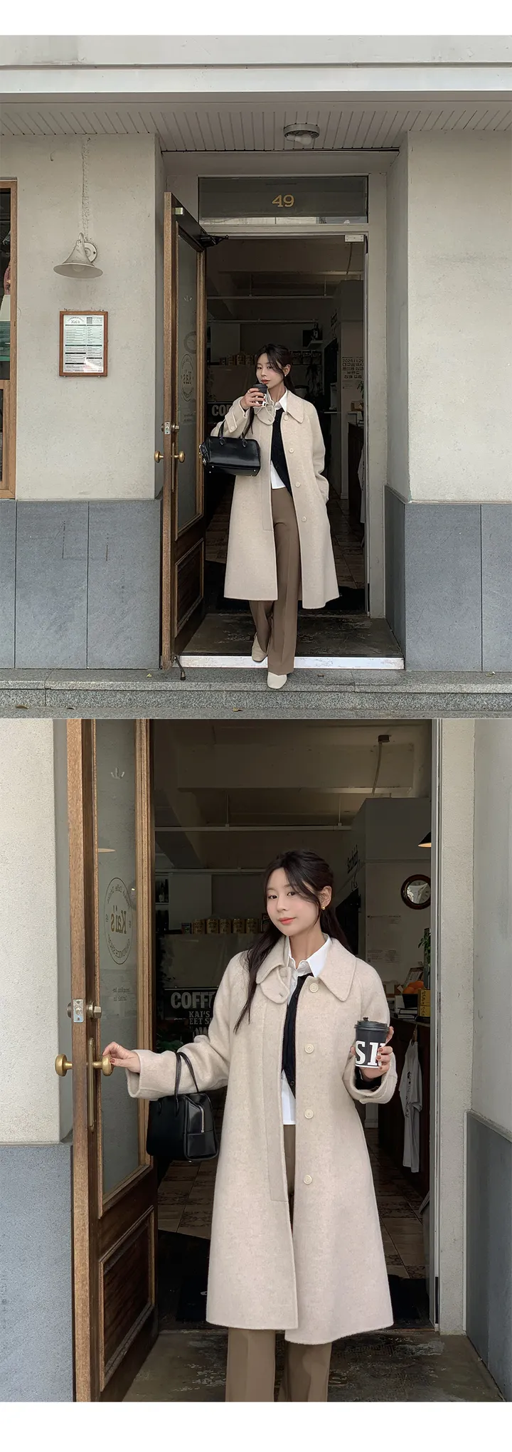 [자체제작/3천장돌파/S-L]마벨 프리미엄 히든단작 울 핸드메이드 하프 코트 상세 이미지 95