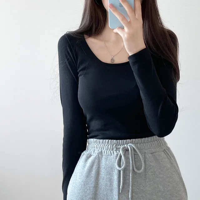 (4color/소장필수)기본 스퀘어넥 긴팔 -t 상세 이미지 44