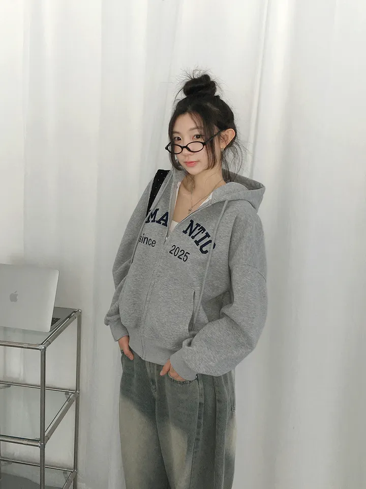 [퀄보장!🤍/6color 자수레터링 아방핏 데일리 후드집업] 로맨틱자수레터링후드집업 상세 이미지 40