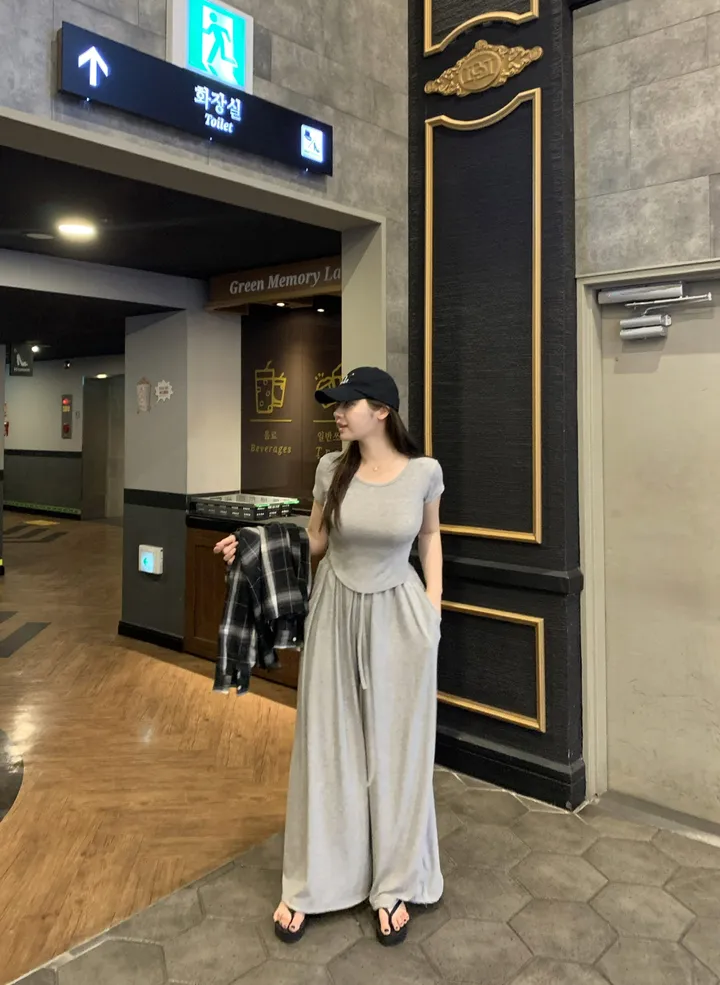 후리 훌 핀턱 와이드 트레이닝 팬츠 상세 이미지 22