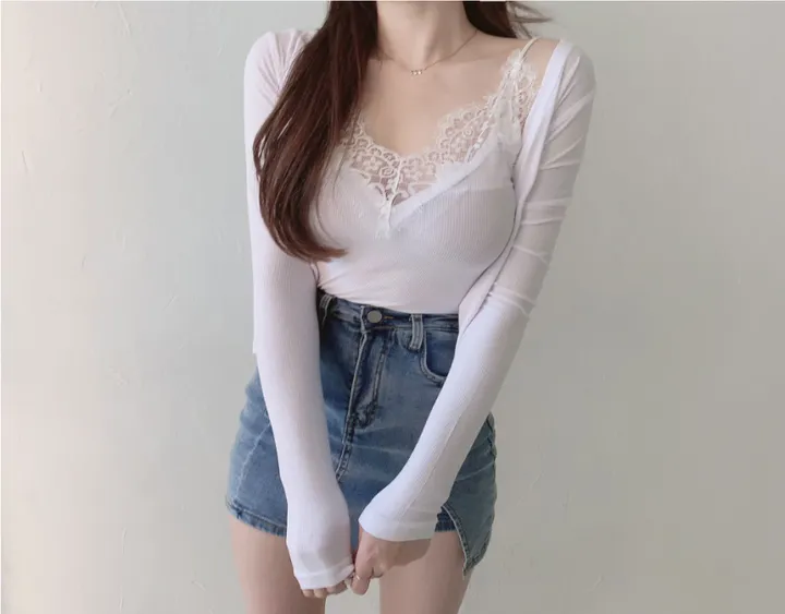 렉 레이스 골지 가디건 + 나시 상세 이미지 15