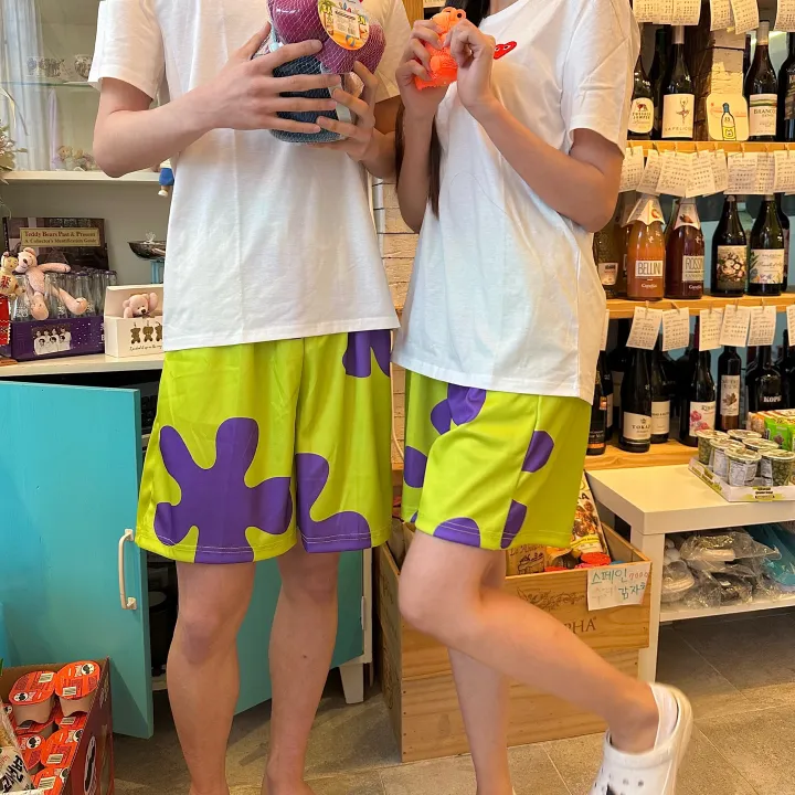 🐺뚱이/커플템🐰뚱이 스펀지밥 캐릭터 남자 여자 커플 신혼 바닷가룩 시밀러룩 키치 큐티 유니크 비치팬츠 상세 이미지 8