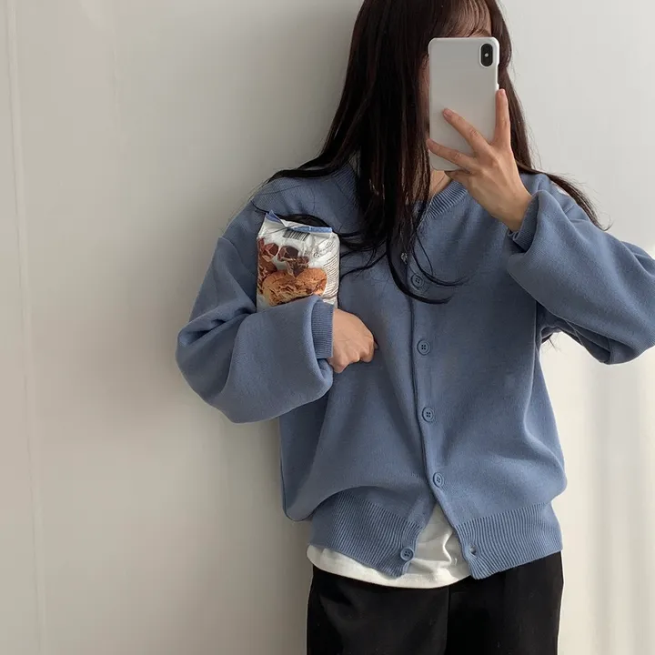 [ 데일리/무려~12컬러 ] 가을 겨울 포포 도톰 라운드 가디건 상세 이미지 19