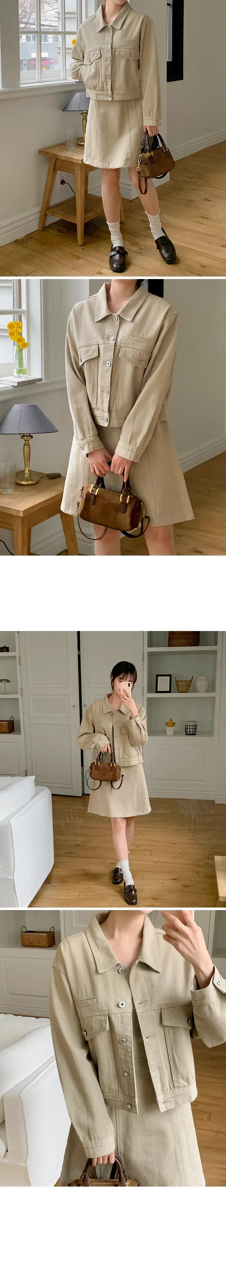 [55-120][셋업룩][크롭]코튼지니셋업 점퍼 상세 이미지 18
