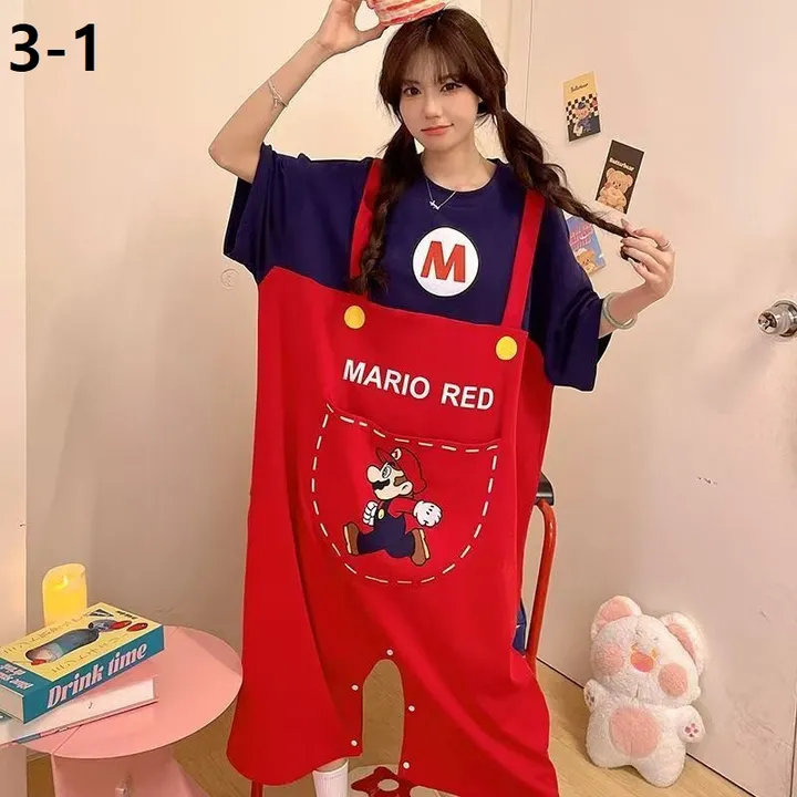 캐릭터 루즈핏 파자마/ 원피스 겸 점프슈트 홈웨어/잠옷/빅사이즈/M~2XL(40~100)KG/18COLOR/LBD1175 상세 이미지 2