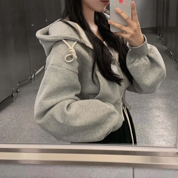 [완전인기✨/백염컬러 당일출고!] 자체제작 크치Made 꿈에 나온 핏, 투웨이 양기모 크롭 후드집업 ver 아우터 자켓 - zipup 상세 이미지 83