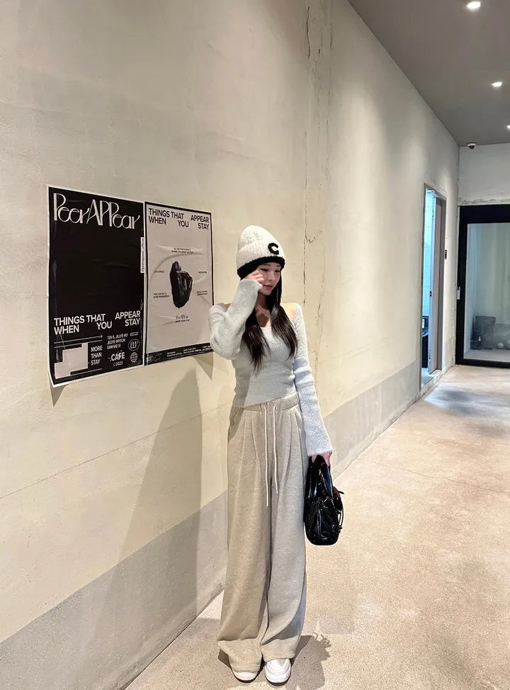 C 배색 부클 비니 모자 1color 상세 이미지 3