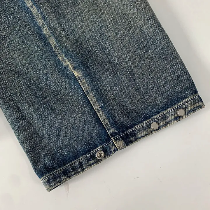 [숏,기본,롱/~XL/핏보장💙*밑단스냅단추 투웨이* 워싱 와이드데님] 헤이브밑단스냅와이드데님 상세 이미지 61