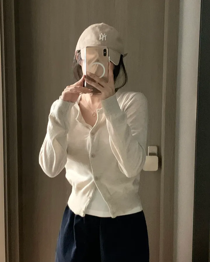 [봄신상🍃/7col] 캐시미어 베이직 슬림핏 무지 가디건 상세 이미지 8