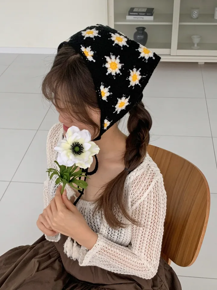 [ 27종 /  summer ! 당일출고 / 휴양지룩 / 여리여리 ] 뜨개 니트커치프 두건 아이돌 히피룩 러블리룩 헤어스카프 니트 뜨개두건 반다나 *2개 이상 구매 시 할인 상세 이미지 39