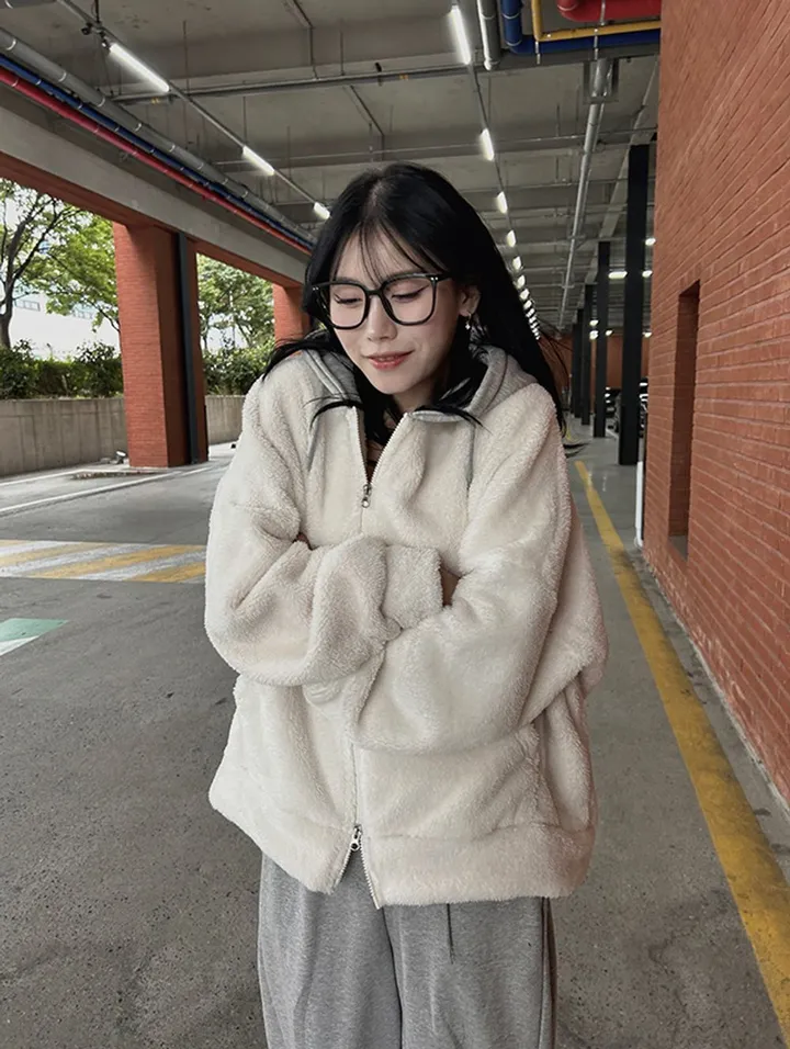 [당일배송][양털/뽀글이]후드 플리스 투웨이 겨울 따뜻한 데일리 점퍼 3color 묶음할인중 상세 이미지 108