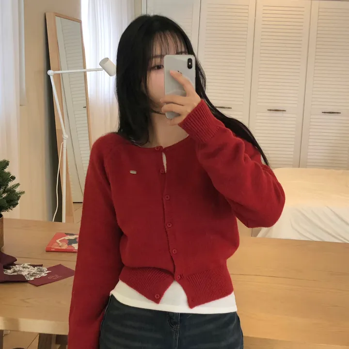 [브랜드퀄리티❗]포근함가득,잘록핏 펜던트 니트 라운드넥 나그랑 가디건 7color 상세 이미지 13