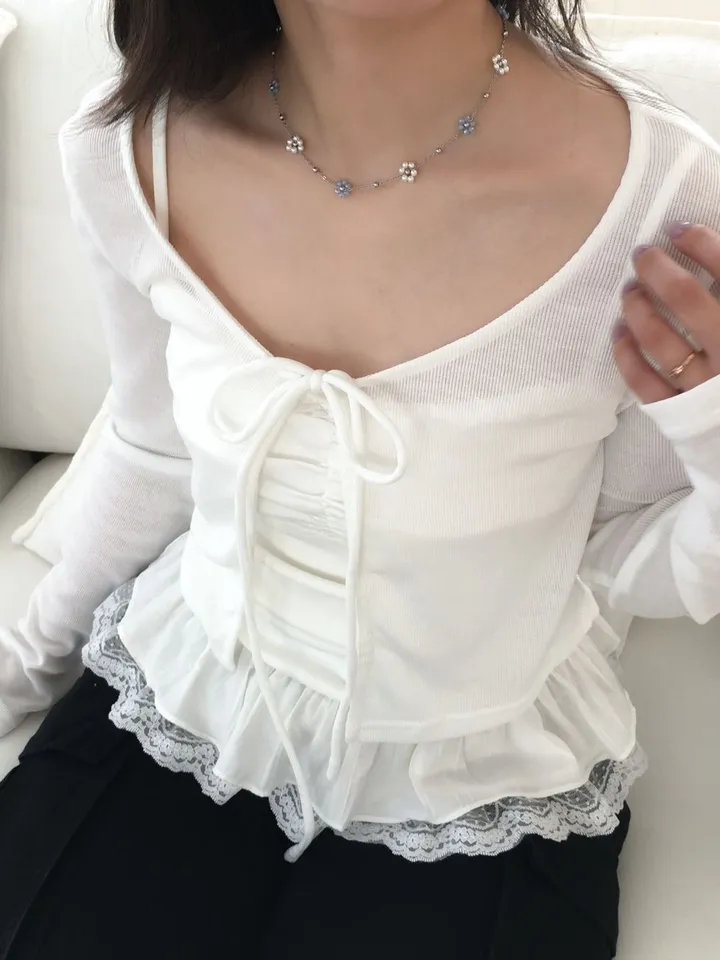 [나시&가디건 set] 레이스 캉캉 포인트 나시 세트 (2color) 상세 이미지 12