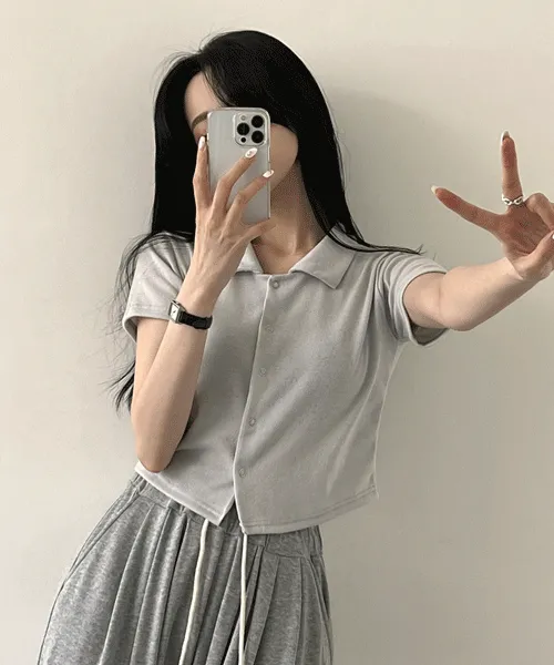 [차르르~/편한여유핏!] 꾸안꾸, 카라 또또 크롭 반팔가디건 (5color)