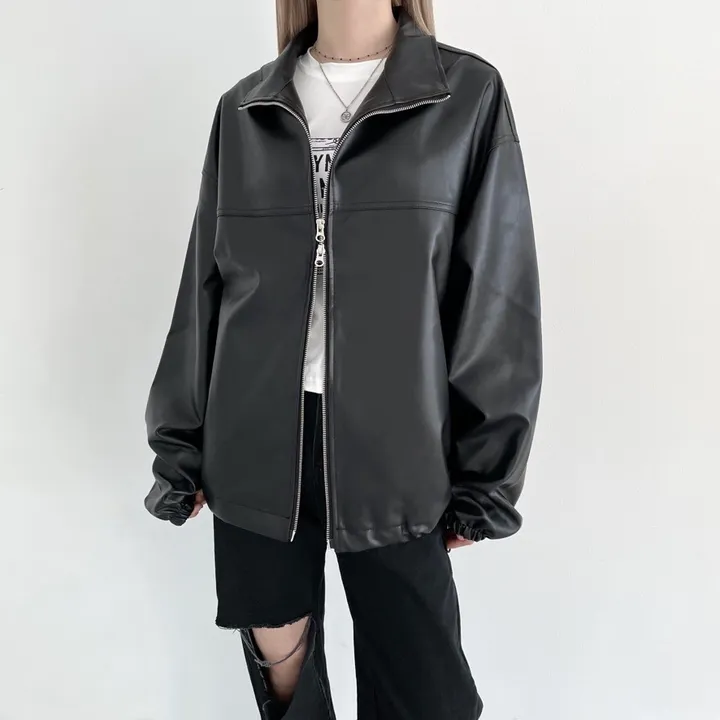 balloon leather jacket! 2col 상세 이미지 11