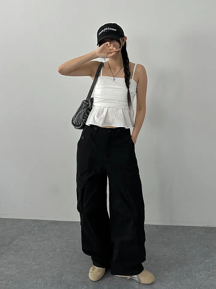[극강퀄리티!비죠버튼 허리조절/치노 캥크링 포켓 핀턱 빅카고 와이드팬츠] 치노비죠카고와이드팬츠 상세 이미지 66