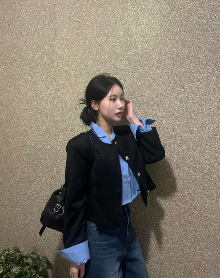 (단독진행/강매템❤️) 노카라넥 금장 단추 스웨이드 자켓 상세 이미지 7