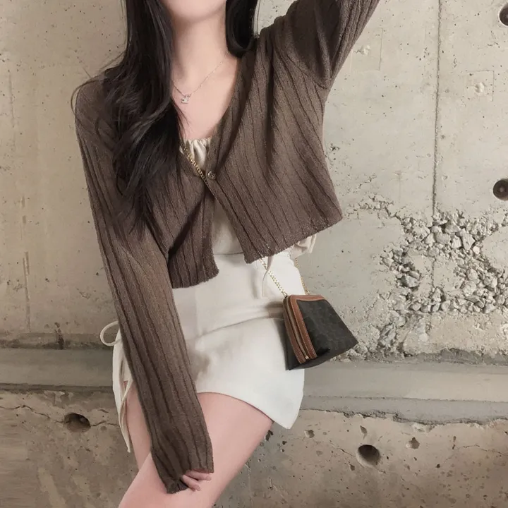 [팔뚝살부각X/여름가디건!]여름 파트너,쓰리버튼 루즈핏 크롭 부클 가디건 상세 이미지 23
