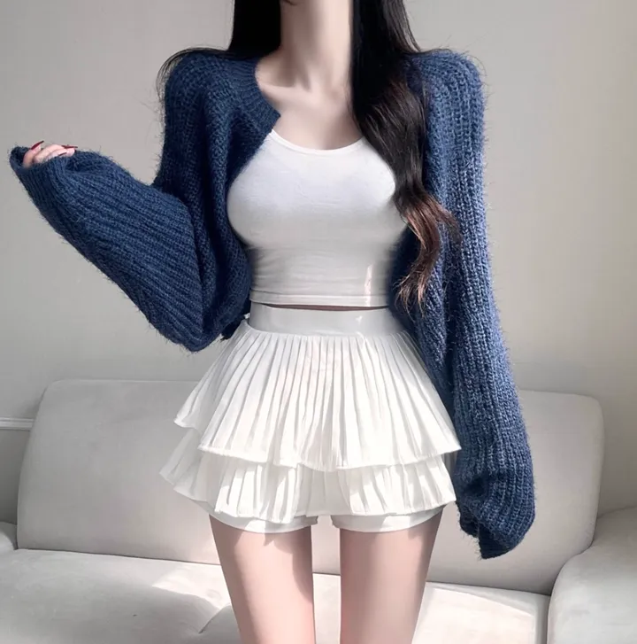 [여리핏보장!!/여친룩/9col] 보들 데일리 청순 솔잎 볼레로 가디건 벌룬핏 루즈 아방한 하찌 니트 베이직 기본 개강룩 데이트룩 봄 피크닉 간절기 벚꽃룩 러블리 세미 크롭 퍼 상세 이미지 29
