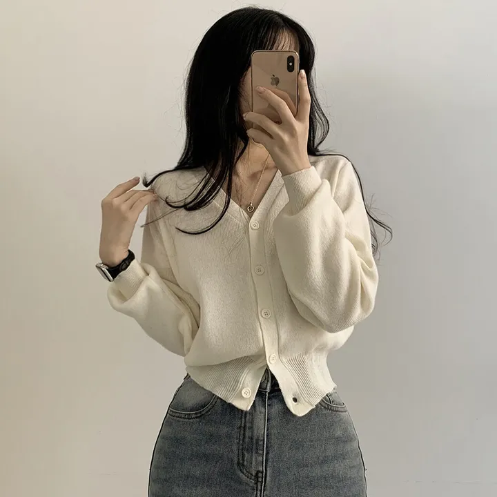 [팔뚝살커버!] 허리잘록~ 포근 브이넥 데일리 브이넥 아방핏 니트가디건 상세 이미지 8