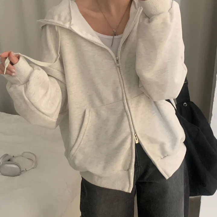[사계절인기템/7컬러*.*] 심플무지 투웨이 오버핏 후드집업,점퍼 - 12color 상세 이미지 29