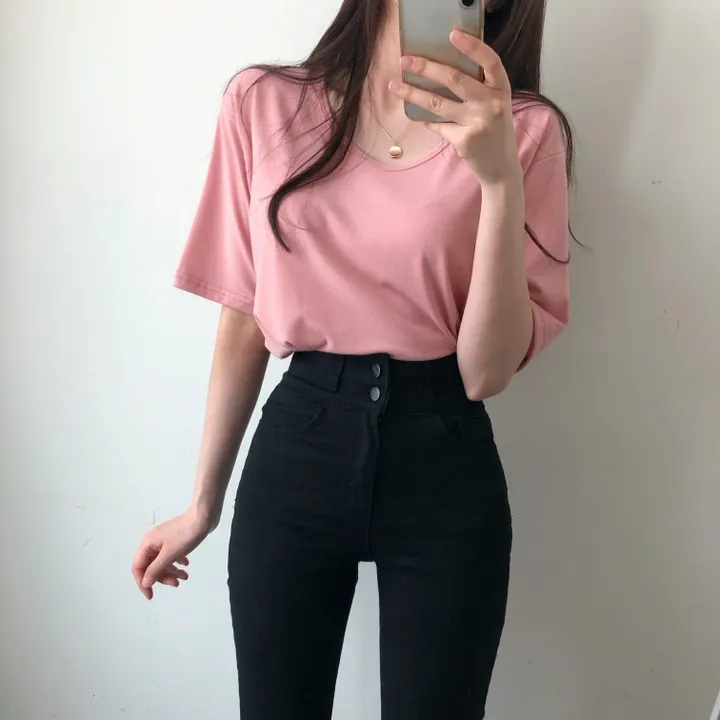 (국내제작 부드러움) 찰랑 데일리 기본 반팔 티셔츠 상세 이미지 24