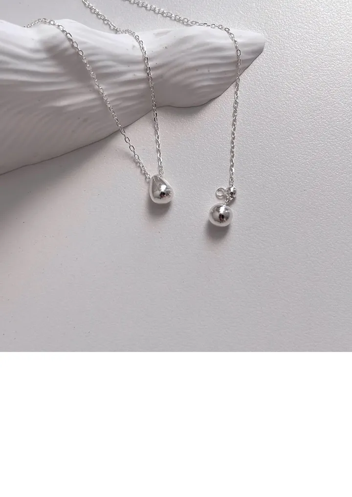 (long) 925silver 물방울 은볼 슬라이드 목걸이 Water Drop 0'79 상세 이미지 18
