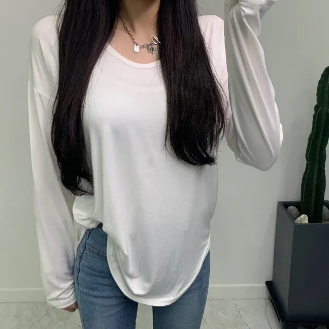 [오늘출발 당일배송] 살랑살랑 브이넥 루즈핏 긴팔티셔츠 상세 이미지 6