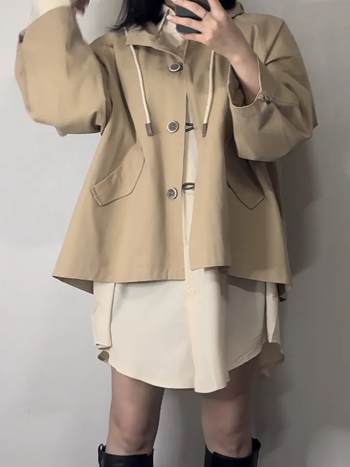 [🤍당일출고🤍/아방핏제대로2color/고퀄리티] 프리미엄 하프 후드 트렌치 야상 코트 자켓 상세 이미지 10