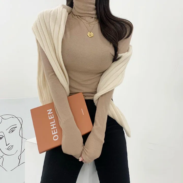 *후기보장*[고퀄필수템/핏보장] 피치기모! 쫀쫀보들 스판슬림 잔골지 목폴라 목티 기모티 상세 이미지 5