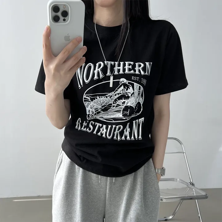 스트릿 힙 빈티지 프린팅 반팔티셔츠 상세 이미지 10