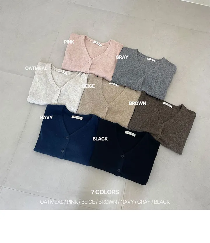*7color*[핏보장/여리아방핏] 체스 브이넥 니트 가디건 봄니트 봄가디건 상세 이미지 8