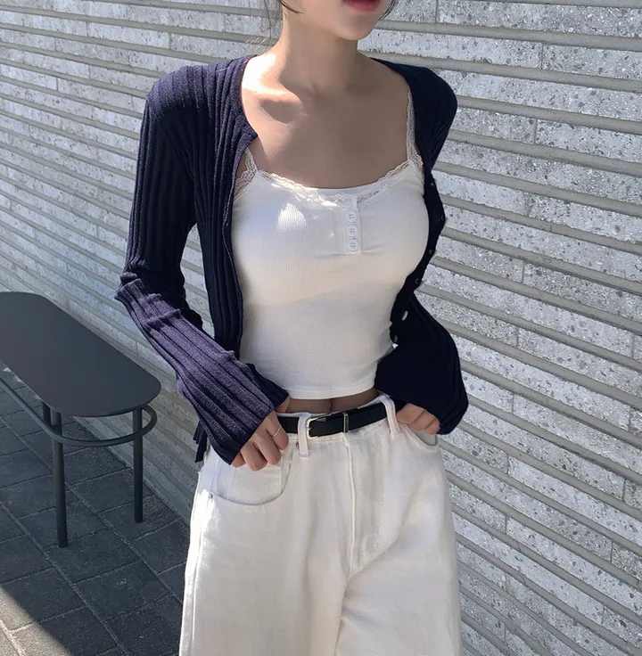 [청순핏/부들부들-/색감강추] 크루아 슬림핏 라운드넥 골지 니트 긴팔 가디건 7colors 상세 이미지 36