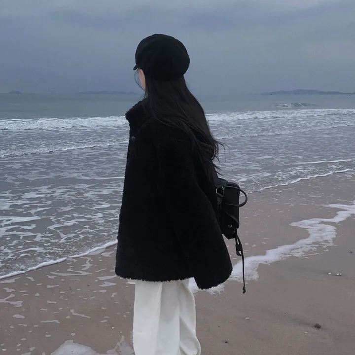 [왕아방핏🤎/주문폭주✨]후회없는 선택,푸들 양털 오버핏 하프 스웨이드 퍼자켓,코트 상세 이미지 49