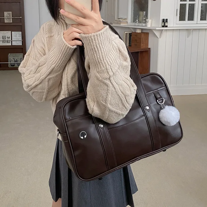 [주문폭주/새학기추천/키링증정] 로브 레더 포켓 스퀘어 빅 보부상 숄더백 가방(2color) 상세 이미지 36
