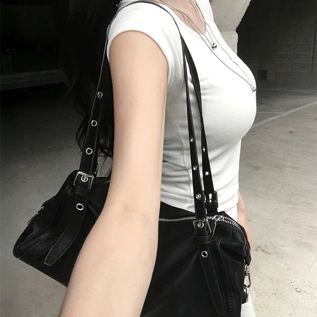 [코디만능템🥨/끈조절O] 헤일 아일렛 버클 스퀘어 숄더백 y2k 보부상 데일리 코디아이템 데일리숄더백 끈조절 캐주얼 레더 가방 사계절가방/데일리백