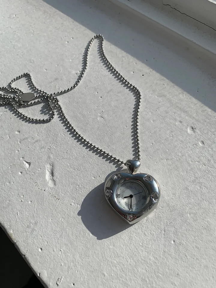 Twinkle Heart Clock Long Necklace 상세 이미지 18