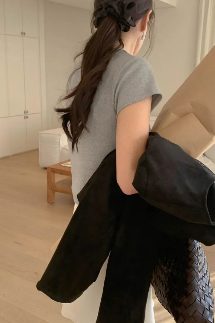 [봄신상🧡] 아잉 에이스 스웨이드 자켓 크롭 숏 라운드 포켓 하객룩 개강룩 출근룩 봄자켓 크롭자켓 상세 이미지 30