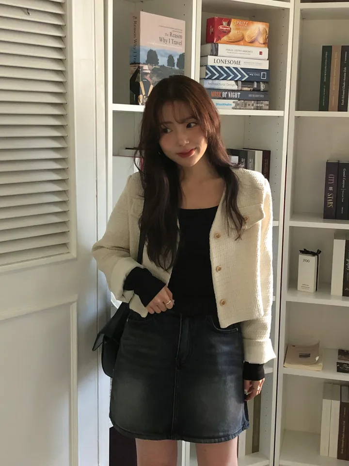 원스 워싱 데님 미니 스커트 상세 이미지 11