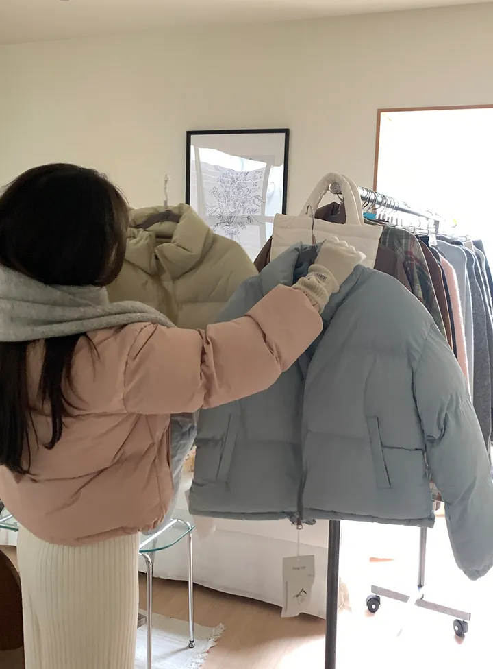 [주문폭주/당일출고🖤] 스노우 파스텔 크롭 숏 패딩 pd (웰론솜)(생활방수가능) 상세 이미지 60