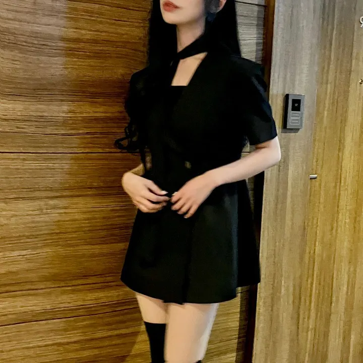 [하객룩👰🏻‍♀️/주문폭주/반팔ver] 하이퀄리티 타이 라인 반팔 하객 자켓 원피스 (3color) 상세 이미지 31