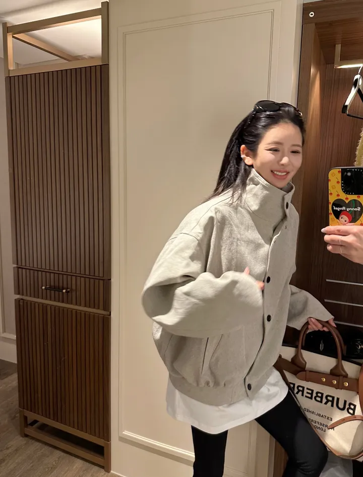 fancy high neck jacket ; 2color 하이넥, 봄자켓, 숏자켓, 하프자켓 상세 이미지 18