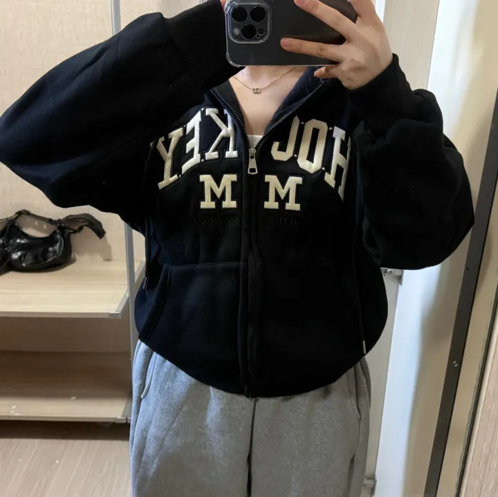 [핏예쁨/기모] 오버핏 자수 기모후드집업 상세 이미지 11