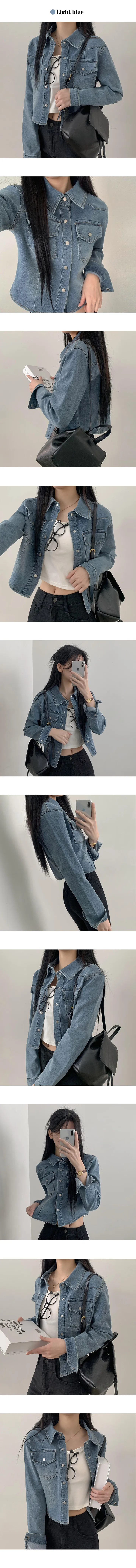 [예술핏] 하디 포켓 워싱 세미 크롭  데님 셔츠 (2color) 상세 이미지 8