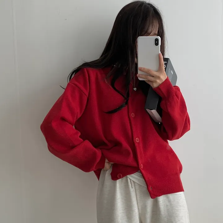 [ 데일리/무려~12컬러 ] 가을 겨울 포포 도톰 라운드 가디건 상세 이미지 43